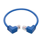 Tripp Lite N204-001-BL-UD Up/Down-Angle Cat6 Gigabit Molded UTP Ethernet Cable (RJ45 Up-Angle M to RJ45 Down-Angle M), Blue, 1 ft. (0.31 m)