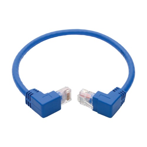 Tripp Lite N204-001-BL-UD Up/Down-Angle Cat6 Gigabit Molded UTP Ethernet Cable (RJ45 Up-Angle M to RJ45 Down-Angle M), Blue, 1 ft. (0.31 m)