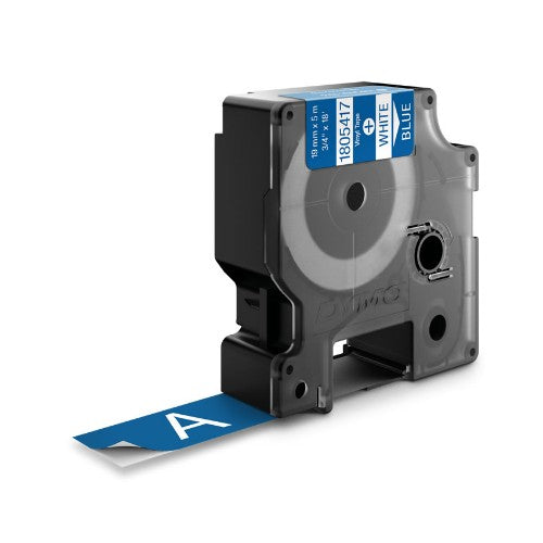 Dymo 1805417 Ribbon Vinyl white on blue 19mmx5,5m for Dymo Rhino 6-19mm/24mm