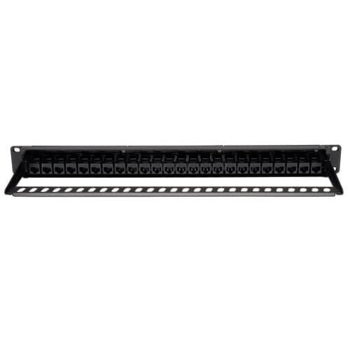 Tripp Lite N254-024 24-Port 1U Rack-Mount Cat6/Cat5 Feedthrough Patch Panel, RJ45 Ethernet, TAA