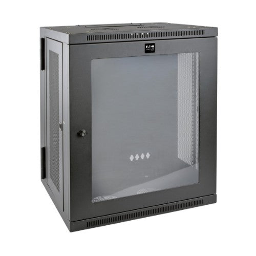 Tripp Lite SRW15USG SmartRack 15U Low-Profile Switch-Depth Wall-Mount Half-Height Rack Enclosure, Clear Acrylic Window, Hinged Back