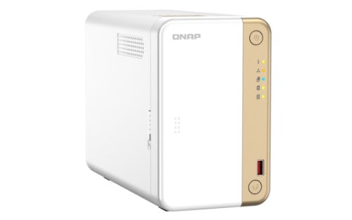 QNAP TS-262 NAS Tower Intel® Celeron® N4505 4 GB 0 TB QNAP QTS Gold, White