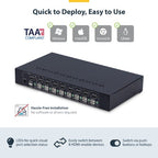 StarTech.com 8-Port HDMI KVM Switch with 1U Rack Mount Kit, 4K 60Hz HDMI 2.0, Push-Button & Hotkey Switching, 4-Port USB Hub, OS Independent, TAA Compliant