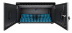 Manhattan iPad to 11" 20-bay Charging Cabinet Desktop via USB-C, Also other tablets and smartphones (with device to USB-C cable), Bays 264x22x235mm, Device charging cables not included (suggest USB-C cable code 356213), Cart, Lockable, EU/UK power cords