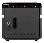 Manhattan iPad to 11" 10-bay Charging Cabinet Desktop via USB-C, Also other tablets and smartphones (with device to USB-C cable), Bays 264x22x235mm, Device charging cables not included (suggest USB-C cable code 356213), Cart, Lockable, EU/UK power cords