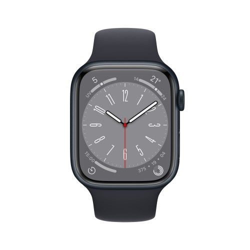 Apple Watch Series 8 OLED 45 mm Digital 396 x 484 pixels Touchscreen Black Wi-Fi GPS (satellite)