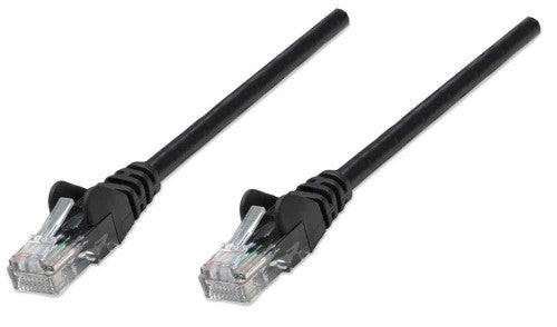Intellinet Network Patch Cable, Cat5e, 3m, Black, CCA, U/UTP, PVC, RJ45, Gold Plated Contacts, Snagless, Booted, Lifetime Warranty
