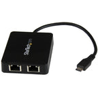 StarTech.com USB-C to Dual Gigabit Ethernet Adapter with USB 3.0 (Type-A) Port, USB Type-C Gigabit Network Adapter