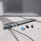 Intellinet 19" 24-Port Shielded Blank Patch Panel, 0.5U, Unloaded 19-inch Rackmount Keystone Panel for High-density Installations, Removable Cable-Management Bar, Black