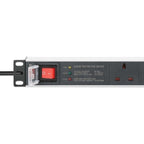 Intellinet 19" 1U PDU 6-way UK, With switch and Surge Protection, Rackmount, Power Distribution Unit, UK 3-pin outlets, 3m power cord, output
