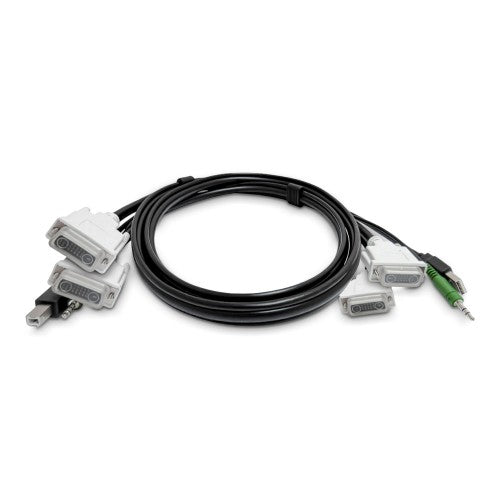 StarTech.com 6ft (1.8m) Dual-DVI KVM Cable, USB 2.0, 3.5mm Audio, Universally Compatible Combo Cable for KVM Switches, TAA Compliant