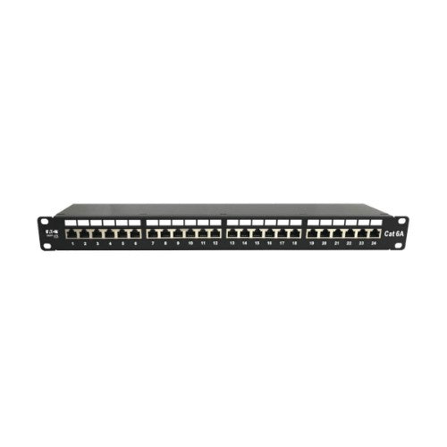 Tripp Lite N252-024-6A-SH 24-Port Cat6a Shielded Patch Panel - 10 Gbps, STP, 110 Punch Down, RJ45, 1U, TAA