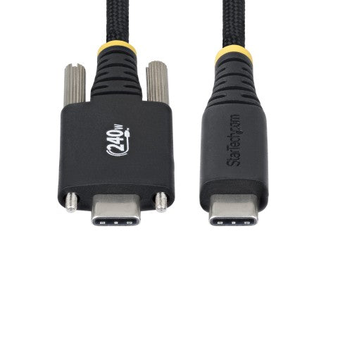StarTech.com 6ft (2m) USB-C Charging Cable, Durable and Ultra-Flexible, Side Screw Locking, 240W (5A) PD EPR, USB 2.0 Laptop Charger Cable, USB-IF Certified, Rugged USB-C Charging Cord