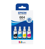 Epson C13T664640/664 Ink bottle multi pack Bk,C,M,Y 70ml 1x4500pg + 3x7500pg Pack=4 for Epson L 300/655