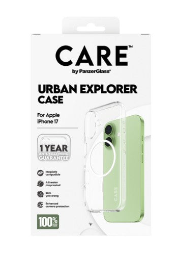 PanzerGlass CARE by ® Flagship Case Transparent Urban Explorer w. White MagSafe iPhone 17