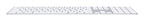Apple Magic w/ Numeric Keypad keyboard Universal Bluetooth AZERTY French Silver, White