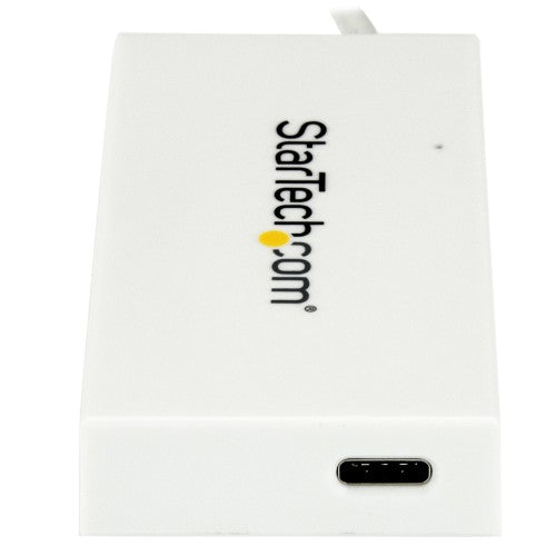 StarTech.com 4 Port USB C Hub with 1x USB-C & 3x USB-A Ports (SuperSpeed 5Gbps) - USB Bus Powered - Portable/Laptop USB 3.0 Adapter Hub - USB 3.2 Gen 1 Type-C Hub - White - TAA