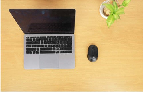 Manhattan MW6020 Wireless Mouse, Black, Adjustable 800/1200/1600dpi via top-mount push-button control, 2.4Ghz (effective range up to 10m), USB, Optical, Ambidextrous, Six Button with Scroll Wheel, USB-A nano receiver, AA battery (included)