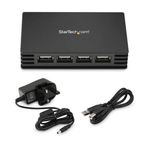 StarTech.com 4 Port Black USB 2.0 Hub - TAA