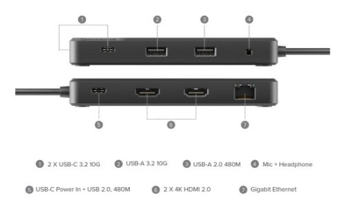 ALOGIC Fusion Pro DUO USB-C Dual HDMI Dock with Power Delivery
