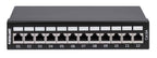 Intellinet Patch Panel, Cat6a, FTP, 12-Port, Desktop, Shielded, 90° Top-Entry Punch Down Blocks, Black
