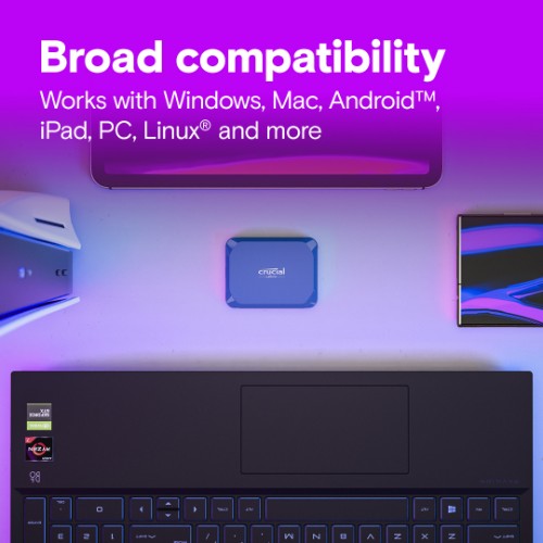 Crucial X10 2 TB USB Type-C USB 3.2 Gen 2x2 Blue