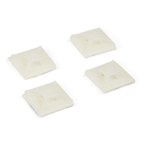 StarTech.com 100 Pack Cable Tie Mounts with Adhesive Tape for 0.13 in. (3.2 mm) Wide Ties - Nylon/Plastic Zip Tie Mounts - Electrical/Network Cable Wrap Mounts / 94V-2 Fire & UL Rated - TAA