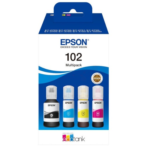 Epson C13T03R640/102 Ink bottle multi pack Bk,C,M,Y 127ml + 3x70ml Pack=4 for Epson ET-3700
