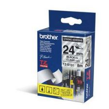 Brother TZE-S151 DirectLabel black on Transparent extra strong 24mm x 8m for Brother P-Touch TZ 3.5-24mm/HSE/36mm/6-24mm/6-36mm