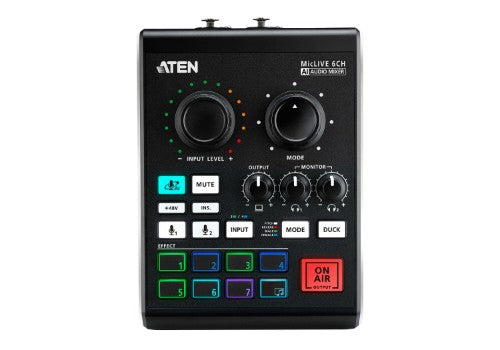 ATEN Podcast AI Audio Mixer | MicLIVE 6-CH