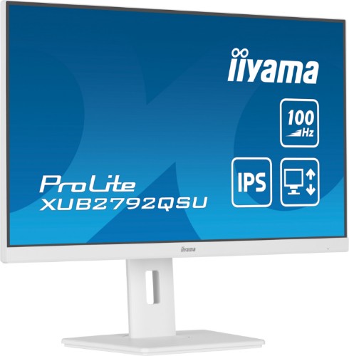 iiyama ProLite 27” QHD IPS technology panel with USB hub and 100Hz refresh rate and 150mm height adjustable stand