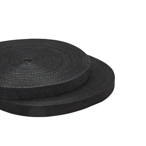 StarTech.com 100ft (30.5m) Hook and Loop Roll, Black, Cut-to-Size Reusable Cable Ties, Bulk Industrial Wire Fastener Tape, Adjustable Fabric Wraps, Reusable Self Gripping Cable Management Straps