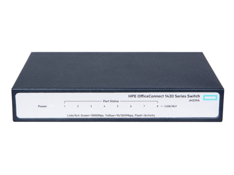 HPE OfficeConnect 1420 8G Unmanaged L2 Gigabit Ethernet (10/100/1000) 1U Grey