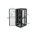 APC NetShelter SX Networking Enclosure, 42U, 1991H x 750W x 1070D mm, wtih Sides, Black