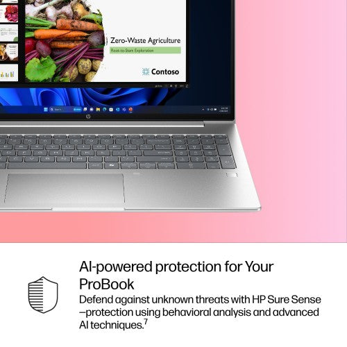 HP ProBook 4 G1i AI PC Intel Core Ultra 5 225U Laptop 40.6 cm (16") WUXGA 16 GB DDR5-SDRAM 512 GB SSD Wi-Fi 7 (802.11be) Windows 11 Pro Silver