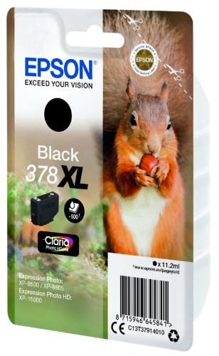 Epson C13T37914010/378XL Ink cartridge black high-capacity, 500 pages 11,2ml for Epson XP 15000/8000