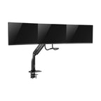 Tripp Lite DMPDT1732AM Safe-IT Precision-Placement Triple-Display Desk Clamp/Grommet with premium gas spring arm and Antimicrobial Tape for 17” to 32” Displays