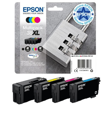 Epson C13T35964020/35XL Ink cartridge multi pack Bk,C,M,Y high-capacity Blister Acustic Magnetic 41,2ml + 3x20,3ml Pack=4 for Epson WF-4720