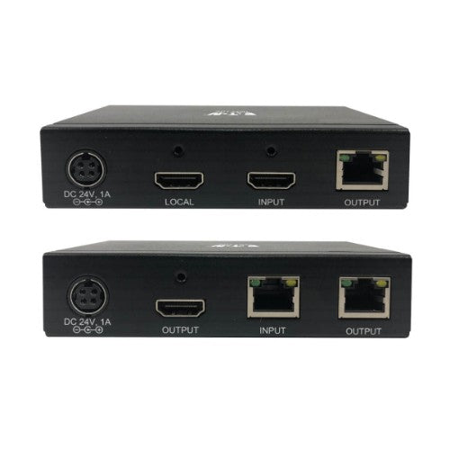 Tripp Lite B127A-111-BHTH HDMI over Cat6 Extender Kit, Transmitter and Receiver with Repeater, 4K 60Hz, 4:4:4, IR, HDR, PoC, 230 ft., TAA