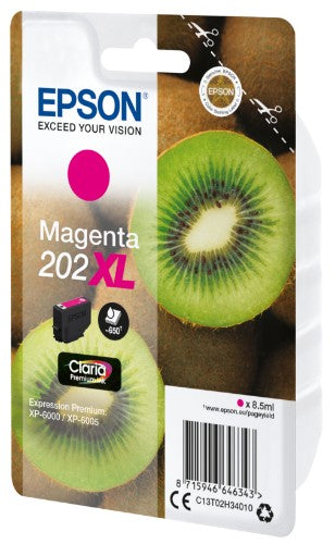 Epson C13T02H34010/202XL Ink cartridge magenta high-capacity, 650 pages 8,5ml for Epson XP 6000
