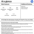 HP Z2 G1a Wolf Pro Security Edition Copilot+ PC AMD Ryzen AI Max PRO 390 64 GB LPDDR5x-SDRAM 1 TB SSD Windows 11 Pro Mini PC Workstation AI Workstation, AI PC Black