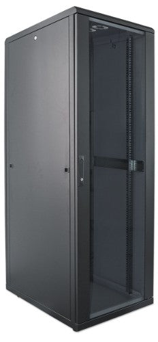 Intellinet 19" Network Cabinet - Free Standing, 22U, 600x600mm (width x depth), Black, Flatpack, Max 1500kg, Multi-Point Door Lock, One Lock Per Side Panel, Usable Depth 123 to 373mm, IP20 rated, Rack, Steel