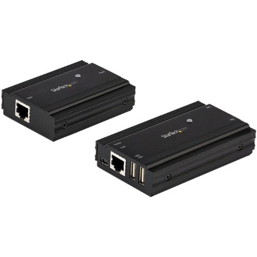 StarTech.com 4-Port USB 2.0 Extender Hub over Single CAT5e/CAT6 Ethernet Cable (RJ45) - 330ft (100m) - USB Extender Hub Adapter Kit - Metal Housing - Externally Powered - 480 Mbps - TAA