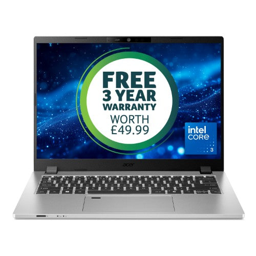 Acer TravelMate P2 TMP214-56-TCO-36B7 Intel Core 3 100U Laptop 35.6 cm (14") WUXGA 8 GB DDR5-SDRAM 256 GB SSD Wi-Fi 6 (802.11ax) Windows 11 Pro Silver
