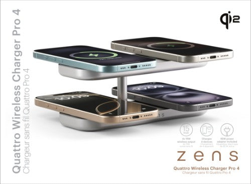 OtterBox Zens Quattro Wireless Charger Pro 4, White