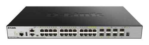 D-Link 24-Port L3 Stackable Managed Gigabit Switch including 4 x 1000BaseT/SFP & 4 x 10GE SFP+