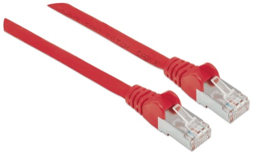 Intellinet Network Patch Cable, Cat6A, 10m, Red, Copper, S/FTP, LSOH / LSZH, PVC, RJ45, Gold Plated Contacts, Snagless, Booted, Lifetime Warranty