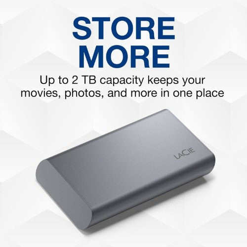 LaCie Mobile SSD Secure Thunderbolt technology 500 GB USB Type-C 3.2 Gen 2 (3.1 Gen 2) Grey