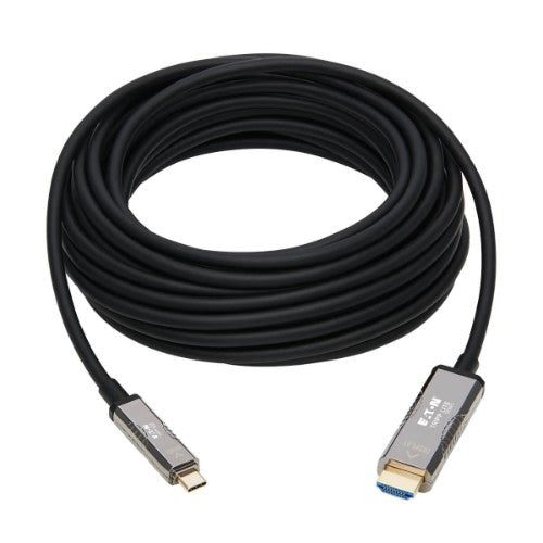 Tripp Lite U444F3-20M-H4K6 High-Speed USB-C to HDMI Fiber Active Optical Cable (AOC) - UHD 4K 60 Hz, HDR, CL3 Rated, Black, 20 m (65 ft.)