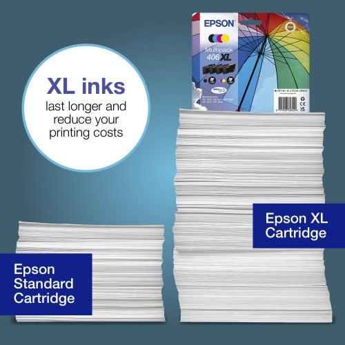 Epson C13T17G64010/406 Ink cartridge multi pack Bk,C,M,Y 8,7ml + 3x6ml Pack=4 for Epson  WF-3920